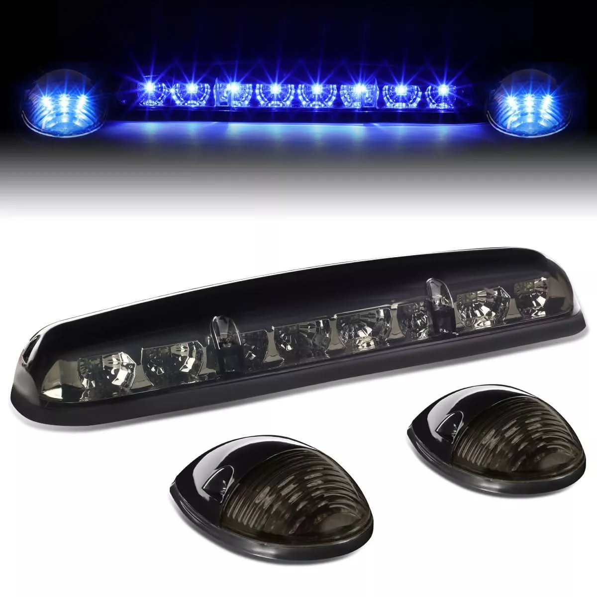 02-07-chevrolet-silverado-gmc-sierra-smoke-housing-blue-led-cab-light 02-07 Chevrolet Silverado / GMC Sierra Smoke Housing Blue LED Cab Light