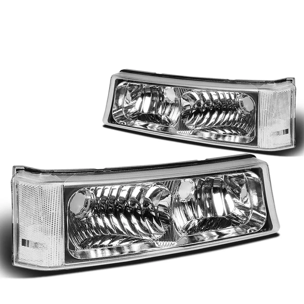 03-07-chevrolet-avalanche-silverado-chrome-clear-bumper-lights-2pc 03-07 Chevrolet Avalanche Silverado Chrome Clear Bumper Lights 2PC