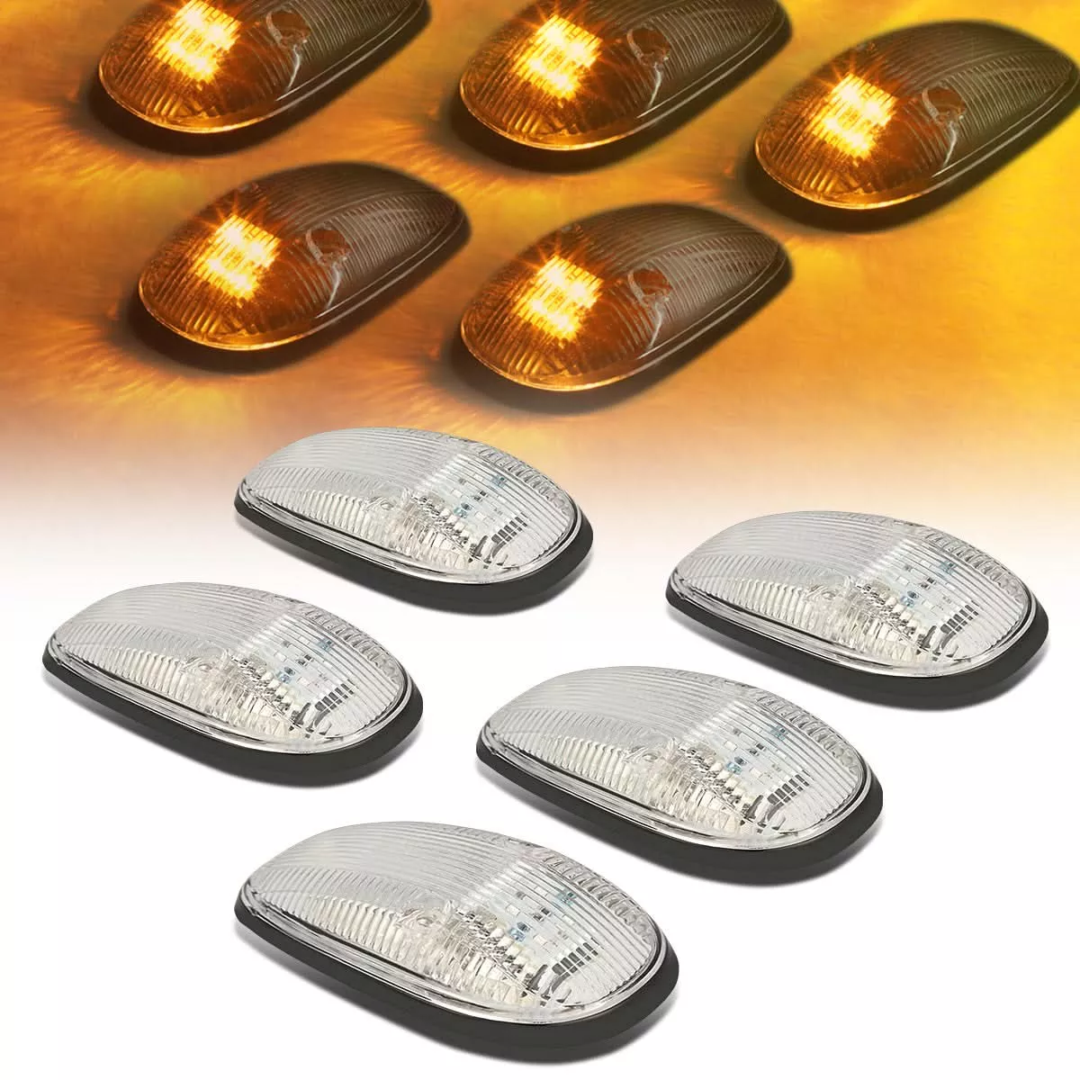 1999-2002-dodge-ram-2500-3500-chrome-amber-led-cab-light 1999-2002 Dodge Ram 2500/3500 Chrome Amber LED Cab Light