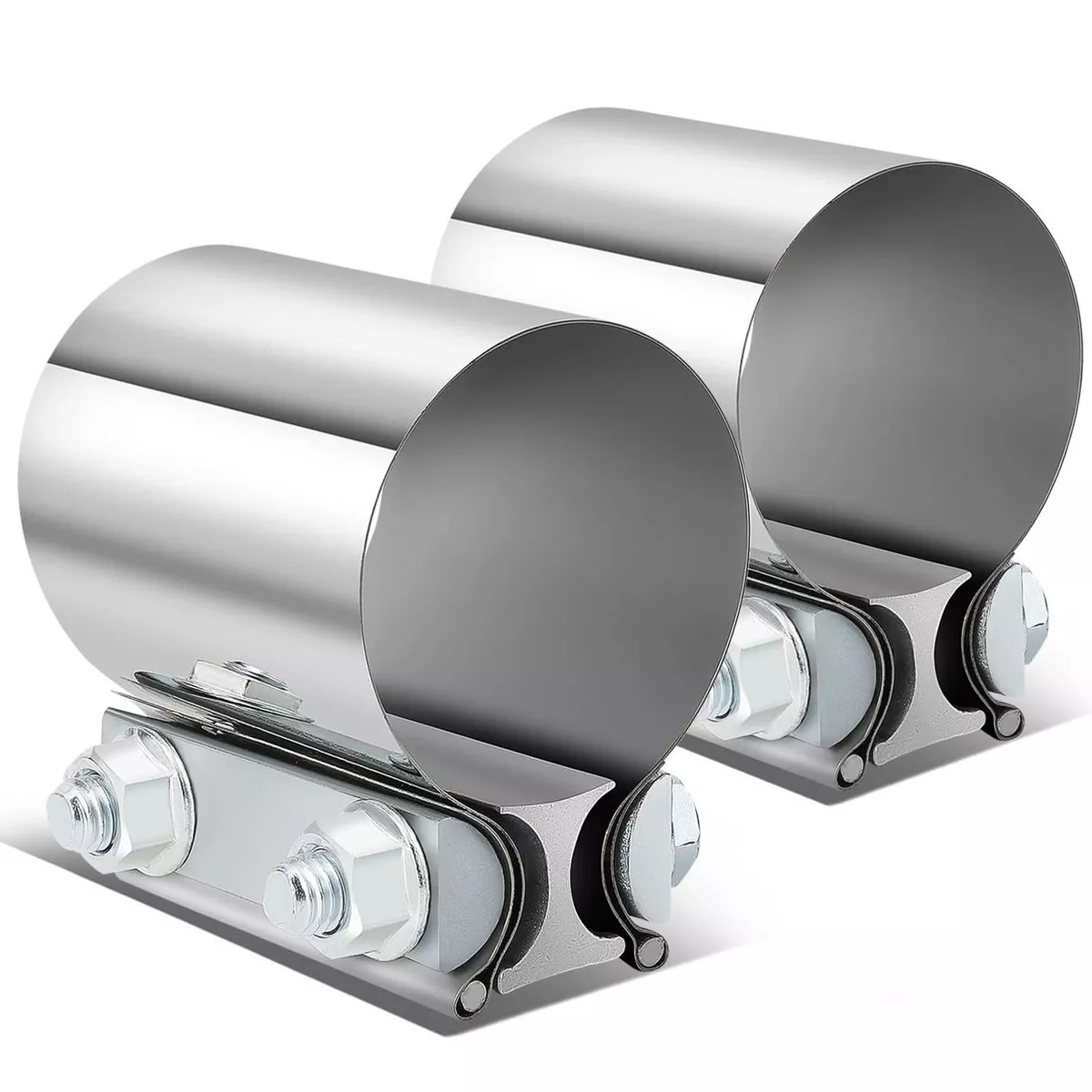 2-25-stainless-steel-exhaust-band-clamp-set-2-piece-butt-joint 2.25" Stainless Steel Exhaust Band Clamp Set - 2 Piece Butt Joint