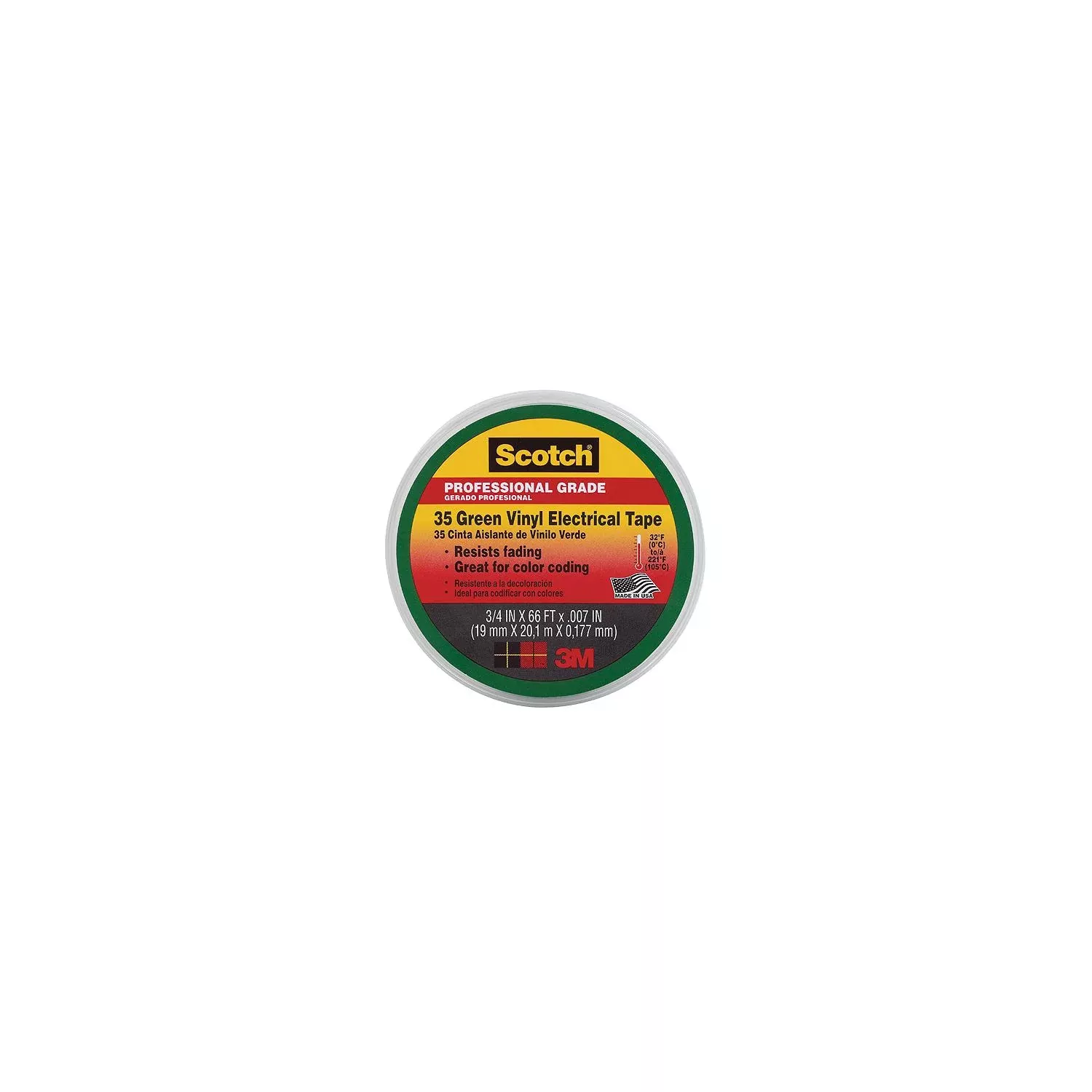 35-vinyl-elect-tape-3-4-green #35 Vinyl Elect Tape 3/4 Green