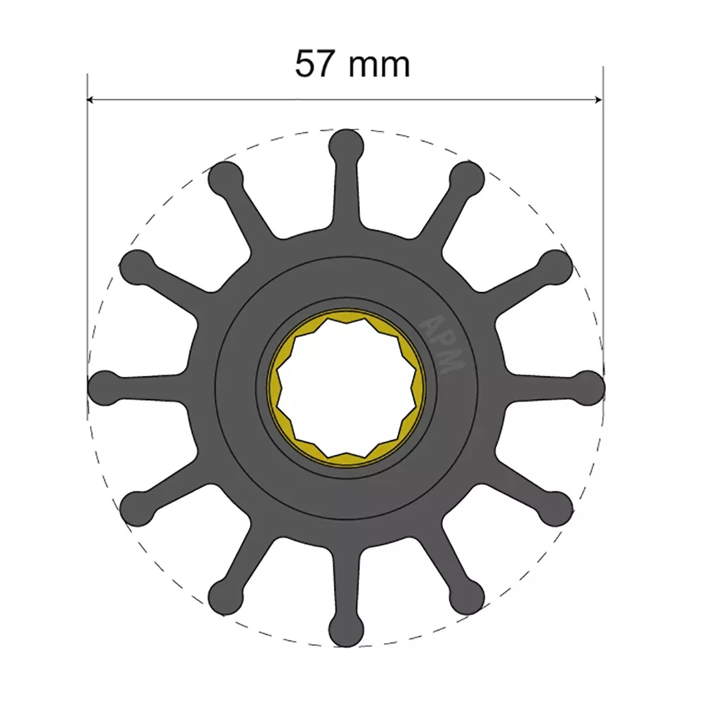 albin-group-premium-impeller-kit-57-x-16-x-48-2mm-12-blade-spline-insert Albin Group Premium Impeller Kit 57 x 16 x 48.2mm - 12 Blade - Spline Insert