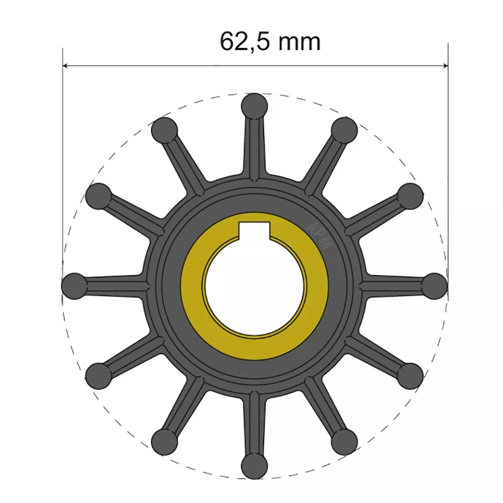 albin-group-premium-impeller-kit-62-5-x-16-x-32mm-12-blade-key-insert Albin Group Premium Impeller Kit 62.5 x 16 x 32mm - 12 Blade - Key Insert