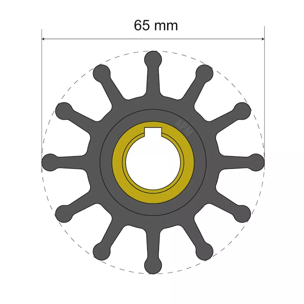 albin-group-premium-impeller-kit-65-x-15-8-x-41-5mm-12-blade-key-insert Albin Group Premium Impeller Kit 65 x 15.8 x 41.5mm - 12 Blade - Key Insert