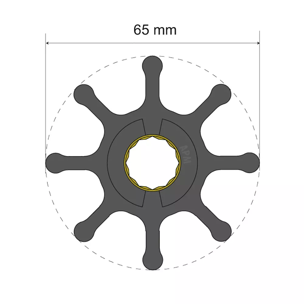 albin-group-premium-impeller-kit-65-x-16-x-37mm-8-blade-spline-insert Albin Group Premium Impeller Kit 65 x 16 x 37mm - 8 Blade - Spline Insert