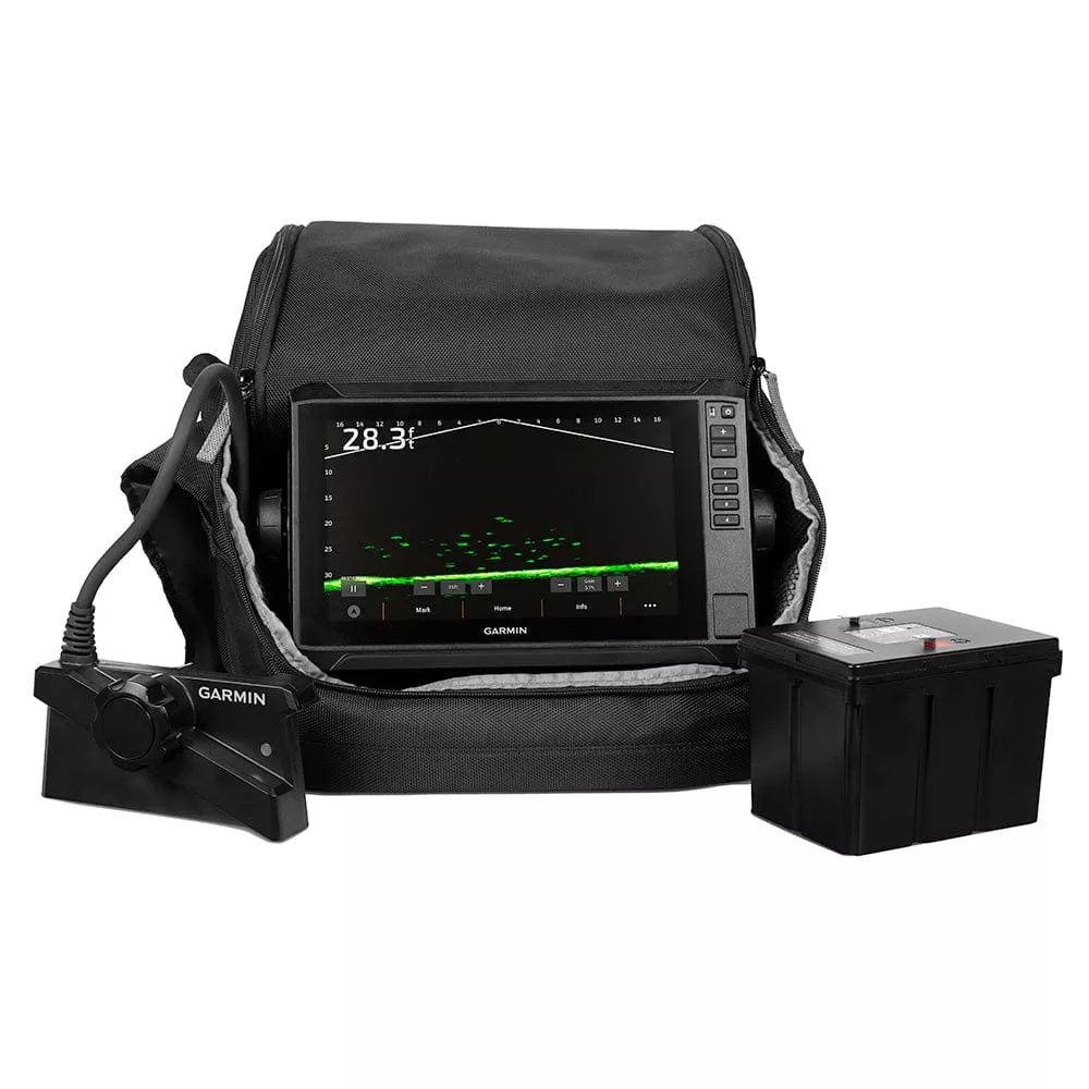 Garmin ECHOMAP UHD2 93SV LiveScope Plus Ice Fishing Bundle LI w/ECHOMAP UHD2 93sv, LiveScope Plus System Lithium-ion Battery [010-02688-35]