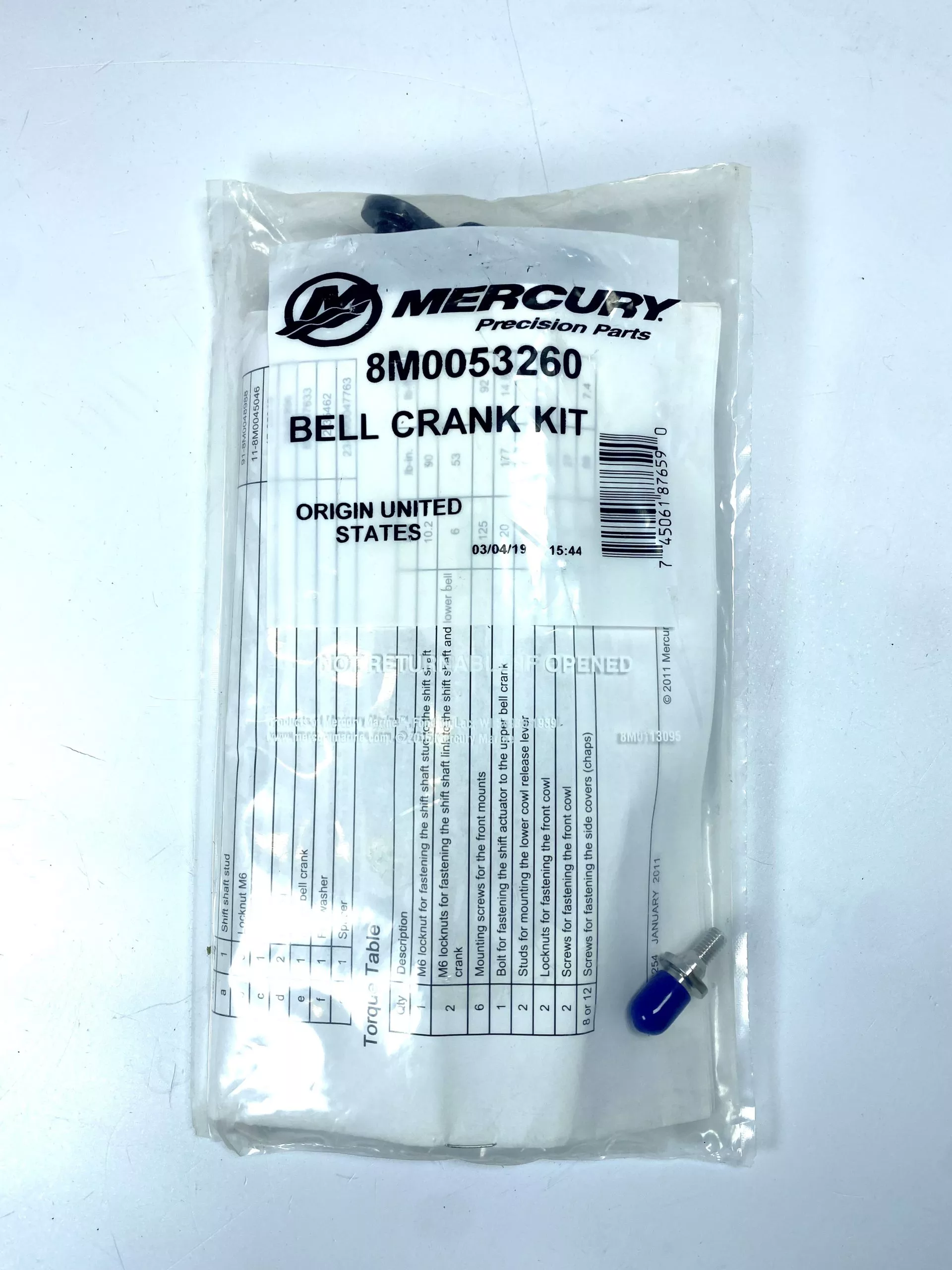 new-mercury-8m0053260-marine-engine-bell-crank-kit-oem -NEW- Mercury 8M0053260 , Marine Engine Bell Crank Kit , OEM