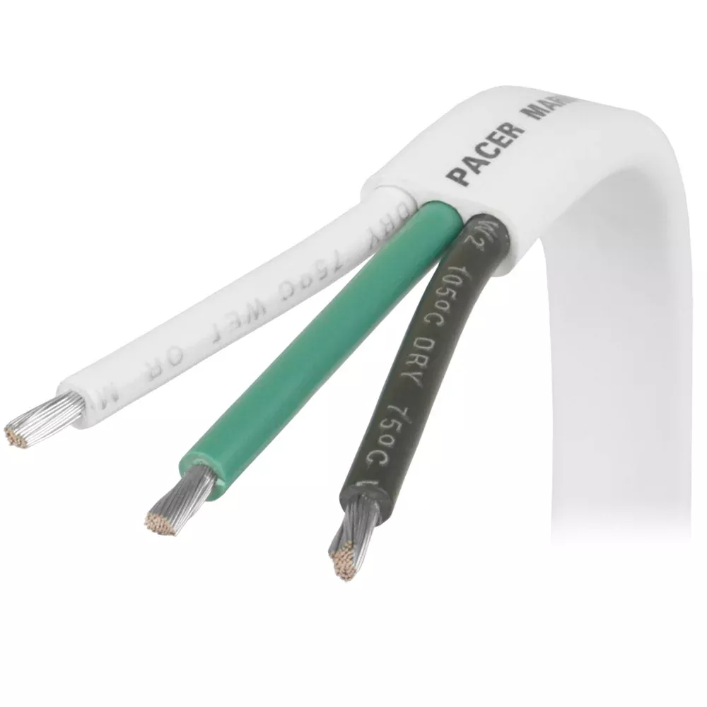 Pacer 14/3 AWG Triplex Cable - Black/Green/White - 100[W14/3-100]