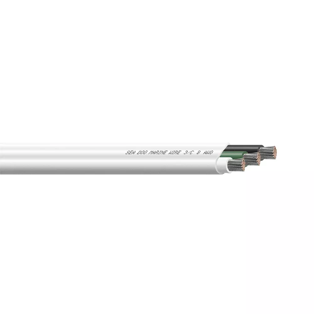 Sea-Dog 8/3 AWG Flat Triplex Wire - White/Green/Black - 50' [8008301]
