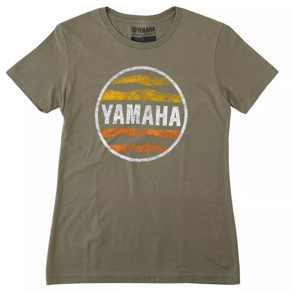 yamaha-women-s-adventure-sunset-tee-olive-white-m Yamaha Women's Adventure Sunset Tee - Olive/White - M